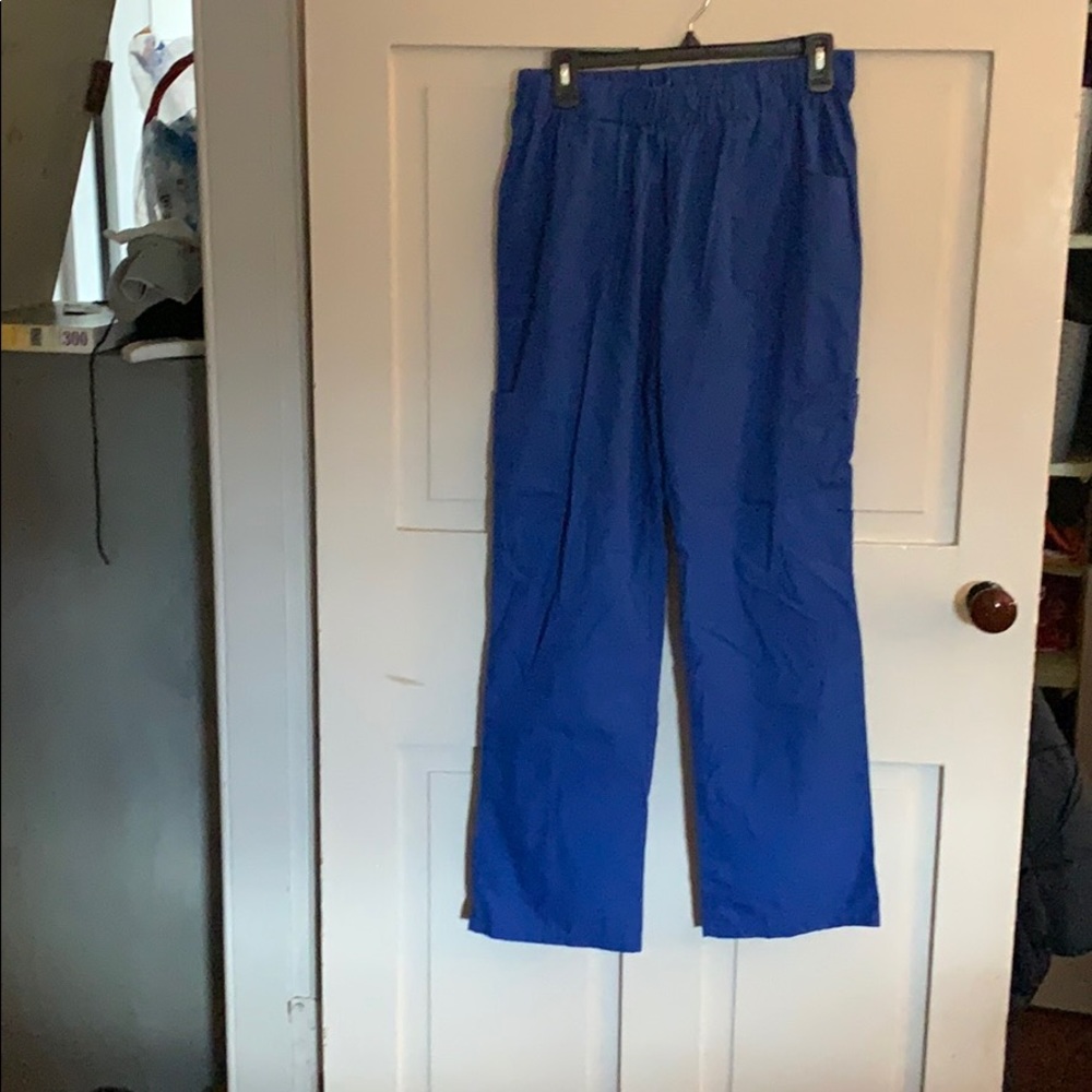 Fresenius blue scrub pants elastic waist med